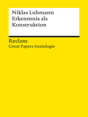 cover image of Erkenntnis als Konstruktion
